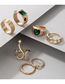 Fashion Gold Alloy Diamond Serpent Heart Ring Set