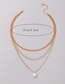 Fashion Gold Alloy Rice Beads Tassel Chain Multilayer Necklace
