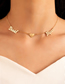 Fashion Gold Alloy Geometric Letter Heart Necklace