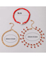 Fashion Red Alloy Diamond Tassel Beaded Chain Multilayer Anklet
