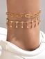 Fashion 4# Alloy Diamond Tassel Aircraft Chain Rice Beads Beaded Shell Anklet Set