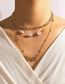 Fashion Gold Alloy Geometric Chain Shaped Pearl Letter Multilayer Necklace