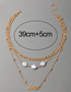 Fashion Gold Alloy Geometric Chain Shaped Pearl Letter Multilayer Necklace