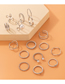 Fashion Silver Alloy Pearl Twist Heart Cross Ring Set