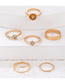 Fashion Gold Alloy Diamond Flower Ring Set