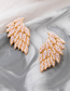 Fashion Gold Alloy Pearl Wing Stud Earrings