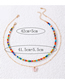 Fashion Color Alloy Colorful Rice Beads Beaded Butterfly Double Layer Necklace