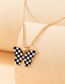Fashion Gold Alloy Check Butterfly Necklace