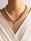 Fashion Silver Pearl Beads And Chain Snake Necklace