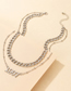 Fashion Silver Alloy Geometric Number Chain Double Layer Necklace
