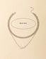 Fashion Silver Alloy Geometric Number Chain Double Layer Necklace