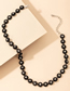 Fashion Black Alloy Diamond Camellia Necklace