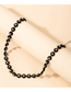 Fashion Black Alloy Diamond Camellia Necklace