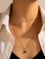 Fashion Gold Alloy Pearl Chain Drop Diamond Double Layer Necklace