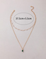 Fashion Gold Alloy Pearl Chain Drop Diamond Double Layer Necklace