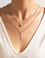 Fashion Silver Alloy Diamond Heart Multilayer Necklace