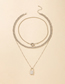 Fashion Silver Alloy Small Lock Rudder Multilayer Necklace