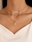 Fashion Gold Alloy Geometric Beaded Shell Multilayer Necklace
