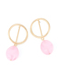Fashion Gold Resin Drop Geometric Round Stud Earrings