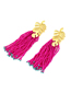 Fashion Suit Alloy Rice Beads Beaded Tassel Leaf Earrings