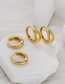 Fashion 1 Pair Of White Gold Round Copper Gold Plated Twist Oval Earrings