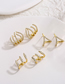 Fashion 1 Pair Of White Gold Two Rings Geometric Zirconium Stud Earrings