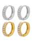 Fashion 1 Pair Of White Gold Brass Gold Plated Pearl Round Earrings