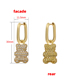Fashion Crystal Blue 1 Pair Copper And Diamond Two-tone Bear Earrings