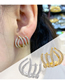Fashion A Pair Of Golden Ve653 Copper Gold Plated Zirconium Geometric Stud Earrings