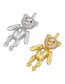 Fashion White Gold Copper Inlaid Zirconium Cartoon Bear Diy Jewelry Accessories