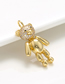 Fashion White Gold Copper Inlaid Zirconium Cartoon Bear Diy Jewelry Accessories