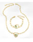 Fashion Necklace Bronze Diamond Heart Bold Chain Necklace