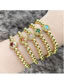 Fashion Pink Brass Gold Plated Beaded Diamond Drop Oil Pentagram Ball Bracelet