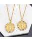 Fashion Color Zirconium Bronze Diamond Heart Medal Virgin Mary Necklace
