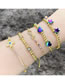 Fashion D Gold Plated Copper Beaded Heart Bracelet
