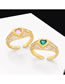 Fashion Pink Brass Diamond Heart Open Ring