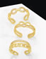 Fashion C Brass Diamond Chain Open Ring