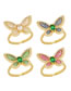 Fashion Turquoise Copper Set Turquoise Butterfly Open Ring