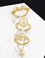 Fashion C Brass Diamond Butterfly Chain Fringe Open Ring