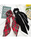 Fashion Christmas Plaid Edge Fabric Flannel Ribbon Pleated Hair Tie