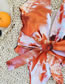 Fashion Orange Print Polyester Print Ruffle Lace Up One Piece Swimsuit