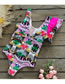 Fashion Hotel Printing Polyester Print Embossed Double Ruffle One-piece Swimsuit