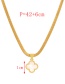 Fashion Gold Titanium Snake Bone Chain Clover Shell Necklace