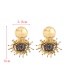 Fashion Red Copper Round Rice Bead Love Stud Earrings
