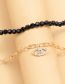 Fashion Gold Rice Beaded Beaded Diamond Eye Double Necklace