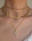 Fashion Gold Alloy Diamond Snake Bone Chain Multilayer Necklace
