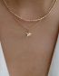 Fashion Gold Alloy Diamond Claw Chain Pentagram Double Layer Necklace