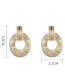 Fashion Gold Alloy Geometric Circle Hollow Stud Earrings