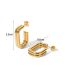 Fashion Gold Titanium Steel Geometric Double Layer U-shaped Earrings