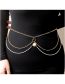 Fashion Gold Metal Pearl Beaded Chain Heart Waist Chain